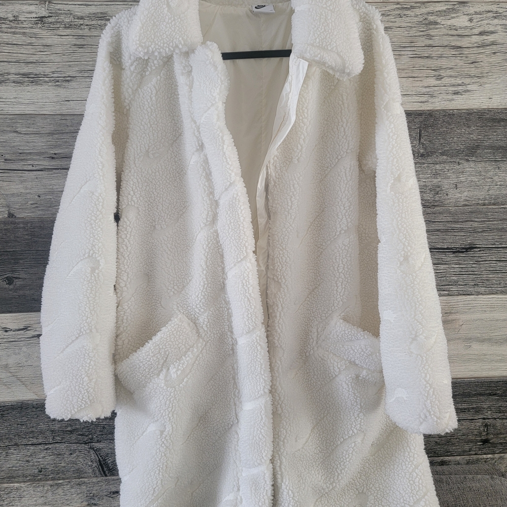 Nike Women's White Teddy Jacket
